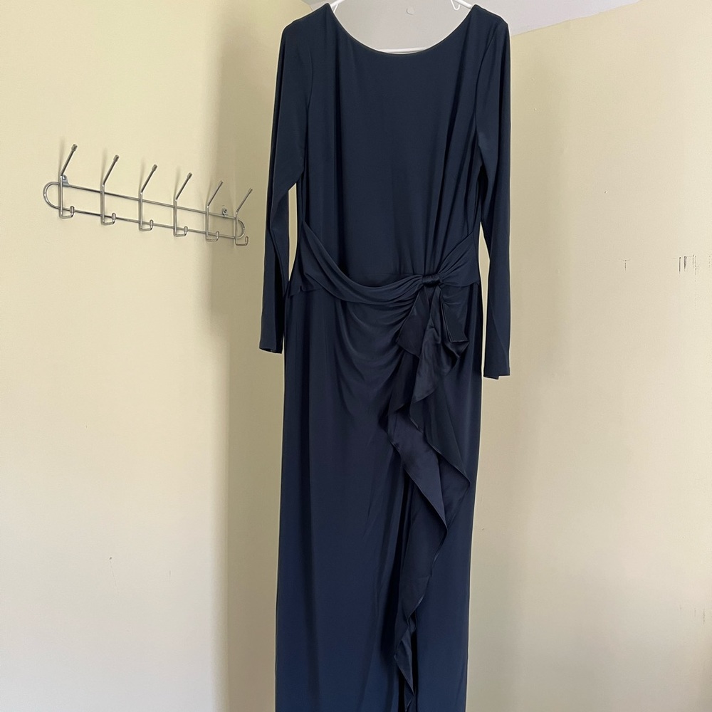 Ralph Lauren, Navy Long Sleeve Gown, Size 16